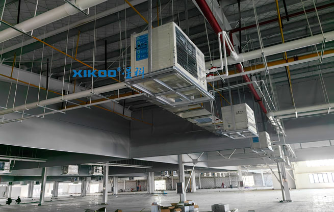 38000平米制衣廠制冷降溫，安裝蒸發冷省電空調-臥式軸流機型