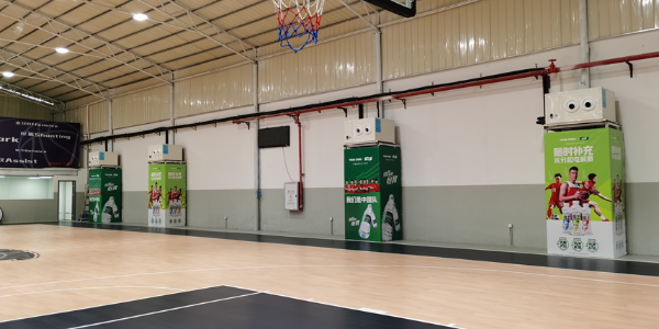 室內(nèi)籃球館降溫空調(diào)安裝蒸發(fā)冷省電空調(diào)-臥式射流機組,，省電降溫效果好