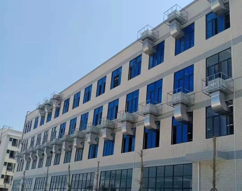 大型組裝配件車間，安裝星科冷風機-廠房車間通風降溫設備