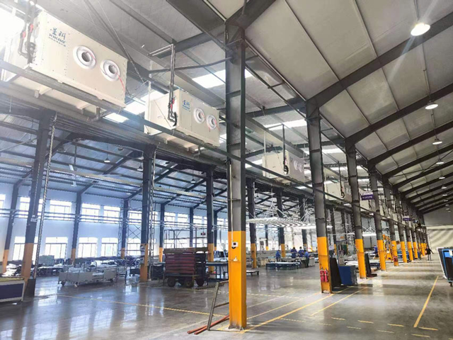 機(jī)械設(shè)備廠制冷降溫，應(yīng)用星科蒸發(fā)冷省電空調(diào)-臥式射流機(jī)組