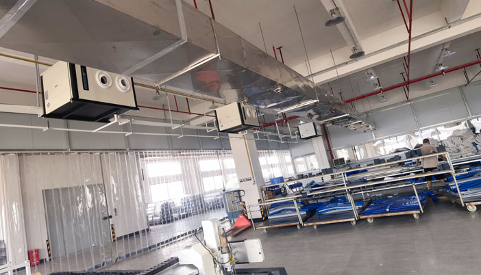 淮安廠房降溫新方案，應用蒸發冷省電空調-臥式射流機組