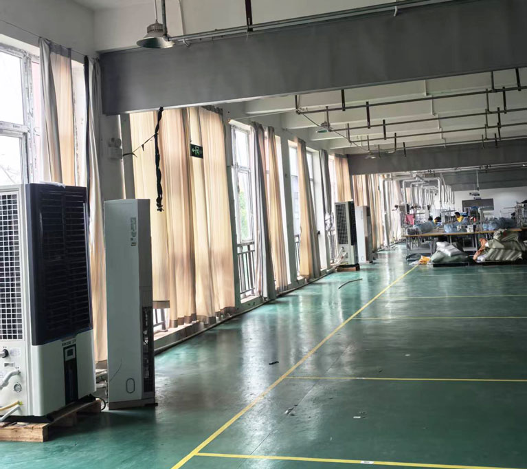 生產車間制冷降溫，安裝蒸發冷省電空調-立式軸流雙風口柜機